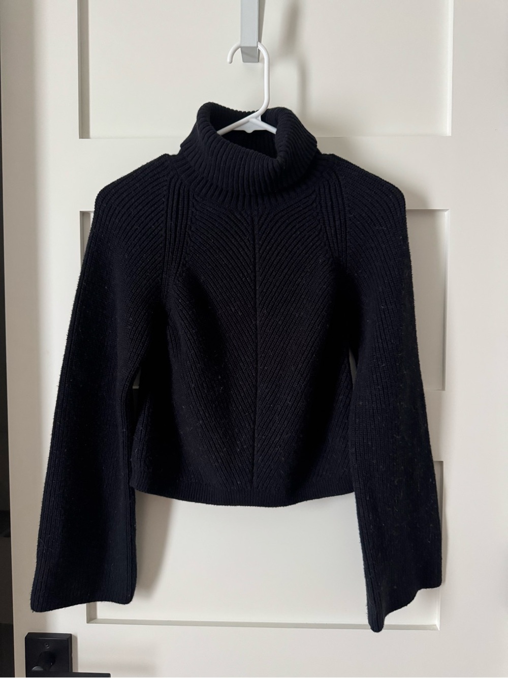 Maeve by Anthropologie Black Ribbed Turtleneck Sweater